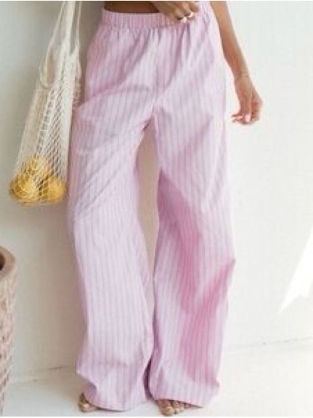 SOLAI TRIP AROUND THE SUN COTTON POPLIN PANTS pink medium